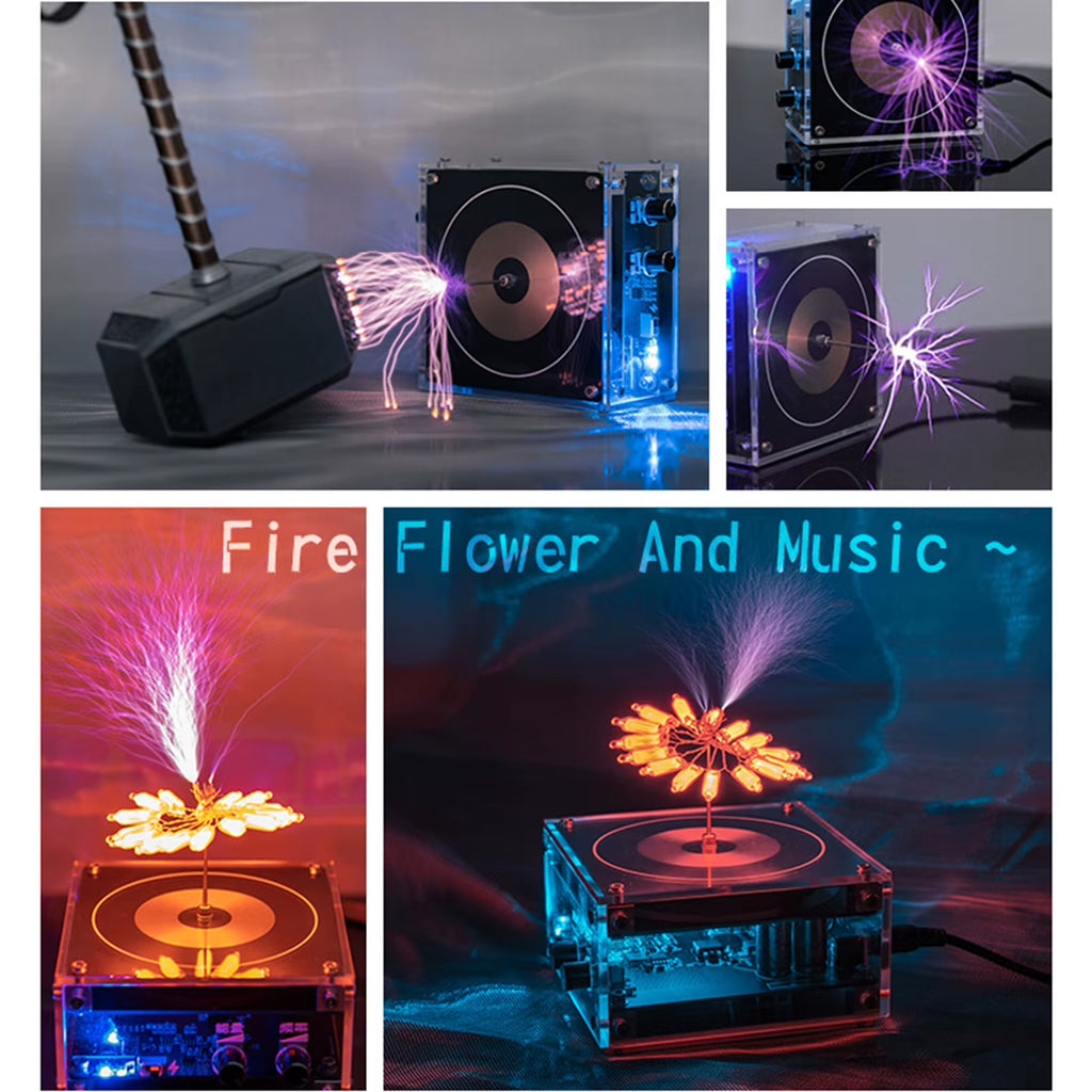 Experience the Future of Sound with the Bluetooth Music Tesla Coil Arc Plasma Loudspeaker - Perfect for Experiments and Education!